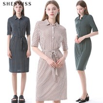 쉬즈미스 스퀘어 패턴 카라 원피스