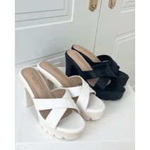 [경량창깃털/당일배송] 앞가보시 LUV 엑스자 가벼운 힐 샌들 (10CM)