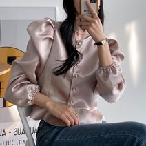 쓰리타임 / 퍼프 프릴 블라우스