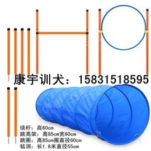 강아지어질리티 훈련용품 점프 반려견 애견스포츠 애견카페, 그라운드 점프 + 와인딩 폴 + 터널