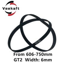 컨베이어벨트 롤테이너 체인블럭 3D 프린터 부품 GT2 6mm 폐쇄 루프 타이밍 벨트 606 610 616 630 640 650 660 670 690 696 700 710 738, [13] 2GT-630mm-width 6mm, [01] 1 개
