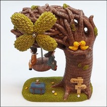 케릭터 무빙 오르골(뮤직박스)-고목 회전의자와 연인