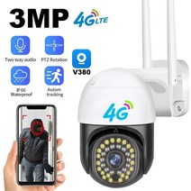 씨씨티비 소형 매장 cctv 야외 무선카메라 v380 3mp 4g 자동 추적 ptz 카메라 4g sim 카드 ip 카메라 홈 보안 양방향 오디오 풀 컬러 야간 투시경, 3mp 4g 카메라, 우리 플러그, 4mm