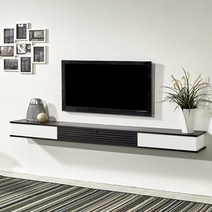 선반여왕 TV벽선반 플스 셋톱박스선반, 1800mm, 블랙(좌우도어추가)