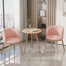 2인용 부부테이블세트 2인 원형 티테이블 식탁 탁자 의자 세트 원목 600, 12번