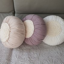 50x50- 크림호박쿠션(3color) 솜포함, 크림-화이트