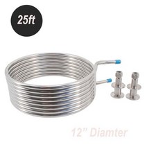 판형 열교환기 핀형 튜브형 1.5 tri-clap 25ft 열교환 재순환 매시 시스템(herms) 코일 1012 직경 12 od 튜빙 사제 맥아즙 냉각기, 12인치 직경