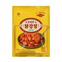 CJ더마켓 닭튀김 튀김류 술안주 혼밥 캠핑 탑티어 숯불향 닭강정 닭강정 순살 후라이드 양념 숯불 200G 2개, 4세트