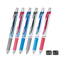 Pentel ENER GEL 펜텔 에너겔 중성펜 니들팁 (BLN75 0.5mm) 메탈팁 (BL77 0.7mm) [12개입], 0.7mm 블랙 12개입 (BL77-A)