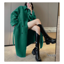 티피/Teepie 인조 램스울 롱 모직 코트 여성 겨울 도톰 캐주얼 코트