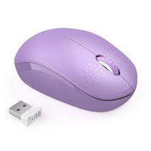 손편한 마우스 USB 수신기가있는 2.4G 무선 무소음 PC 태블릿 컴퓨터 용 휴대용, 보라