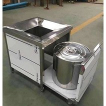 잔반처리대 잔반수거통 음식물 뷔페 식당 음식점 스텐, 뒤공식적인기준없는차둥근구멍을가진70x70x80