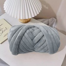 벨벳 자이언트얀 1kg 빅얀 패브릭얀 점보얀 핑거니팅 핸드 손뜨개 가방 방석 뜨개실 아이친구, 그레이, 1개