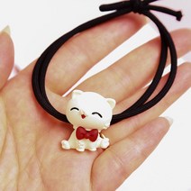 스마일 고양이 머리끈 헤어밴드 곱창밴드 고무줄 테일 슈슈 똥 여성 스크런치