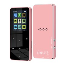 블루투스 터치뮤직 플레이어 금속 MP3 MP4 5.0 카드 FM 알람 시계 만보계 전자책 스피커 내장 2.0인치, 04 32GB, [03] pink