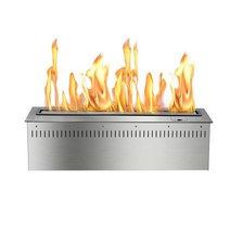 에탄올 난로 바이오 불꽃 스토브 인치, 1.원격 제어기 포함 - 은