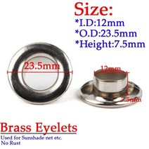 1-100Pcs 황동 Eyelets 태양 그늘 그물 액세서리 펀칭 도구 실버 펀치 Buttonhole 타포린 버클 양산, 2 Brass Eyelets_2 20Pcs