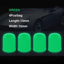 휠캡 휠커버 야광 밸브 캡 녹색 청색 형광 자동차 오토바이 자전거 휠 스타일링 타이어 허브 자동 장식, 7.4pcs Green