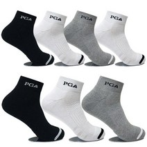 PGA 골프양말 골프 양말 압박쿠션 논슬립 단목 7켤레 039, PGA-17 여／블랙 7켤레
