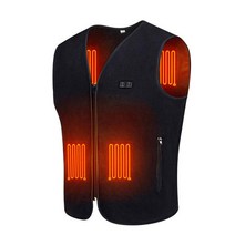 캠핑 겨울 온수 조끼 조정 가능한 온도 자체 난방 조끼 빨 USB 충전 조끼 전기 민소매 난방 자 켓, 01 Black_04 XL