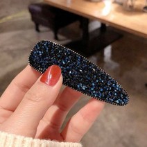 여성용 빛나는 크리스탈 라인스톤 헤어핀 바레트 소녀 귀여운 기하학적 헤어 클립 시드 비즈 헤어그립 액세서리 1 개, 3