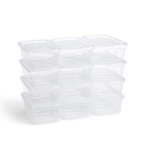 러버메이드 Rubbermaid Cleverstore 투명 6쿼트 1.5갤런 쌓을 수 있는 플라스틱 보관 용기 12개 팩 내구성 스냅 뚜껑 눈에 띄는 정리 옷장 침대 아래 주방 보관, 6 Qt - 12 Pack