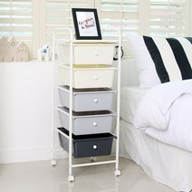 이동식 트롤리 수납장 장난감 기저귀 정리함, 03.모던트롤리5단