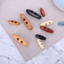 짱패브릭 4개)원목 토글단추 / 떡볶이 단추 / 나무떡볶이 단추, 카멜브라운