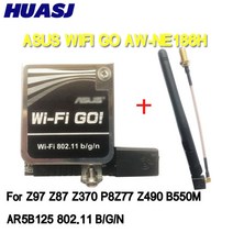 Wifi Go AW-NE186H AR5B125 802.11 b/g/n WIFI Card for Asus Z97 Z87 Z370 P8Z77 Z490 B550M computer mot, 한개옵션0
