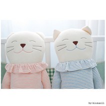 HI 오가닉고양이인형 오가닉인형 봉제인형 동물인형 고양이인형 인형, 핑크