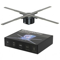 [메가허브]빔프로젝터3D 홀로그램 프로젝터 LED 라이트 비즈 광고 디스플레이 팬 벽걸이 플레이어 육안, 01 color1