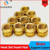 Knurled 황동 Embedment 너트 M3 스레드 열 세트 삽입 IUB IUC 인쇄 3D 프린터 액세서리 부품 지원 사용자, 04 M3 x OD4.2 x H4.0
