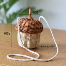 조각품 수제 버섯 바구니 손으로 짠 등나무 뚜껑 포함 주방 과일 장난감 보석 정리 집, 03 10x7CM