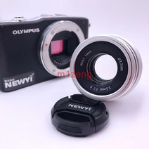 캠코더렌즈 카메라렌즈 35mm F1.6 APS-C 영화 수동 초점 MF 프라임 소니 a7r3 a9 A6500 후지 xt30 xa5 m43, 02 silver color_04 Canon EF-M