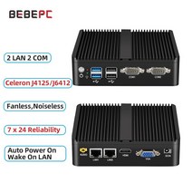 BEBEPC-산업용 미니 PC 셀러론 J4125 쿼드코어 2955U 듀얼 LAN 팬리스 데스크탑 컴퓨터 윈도우즈 10 프로 리눅스 와이파이 RS232 미니pc, 8G RAM 256G SSD WiFi, Core i5-4200U, 코어 i5-4200U