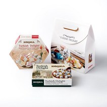 코스카 여기쿡 코스카 터키쉬딜라이트 터키젤리 디저트 과자 카이막 로쿰 125+250g 2종선물세트, 로즈_믹스넛+선물상자