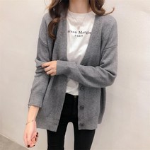 프리티글라라 여성 간절기 니트 가디건 기본핏 데일리 카디건 g-106