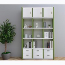 활용도좋은 문달린 대형 공부방 책꽂이 파티션책장 (3일이내 배송일정 전화안내), 월넛