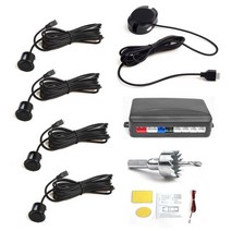 포터후방센서 사각지대 후진음 지게차후방감지기 4센서 부저 자동차 주차 시스템 가청 경보/방수 후방 보, 05 Silver