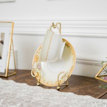 엔틱and데코 찻잔 커피잔 걸이 접시이젤 그릇 스탠드 거치대 받침대 정리 골드 실버, 3. 커피잔 걸이형 꼬임타입, 1개