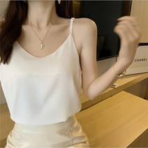 [당일출고/예쁜맛집/끈조절가능] 슬립 나시 끈길이조절 민소매 데일리 브이넥 끈 나시 블라우스