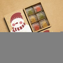 설맞이 테마 수제 쿠키 버터맛 생강 케이크 사람 동반 선물 세트 과자 간식 403343, 패턴♥크리스마스 눈사람_육격 순중량 215g