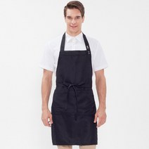 소망 Medium 스냅단추 앞치마 A805, 블랙