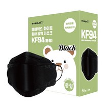 에버렉스블랙황사방역마스크(KF94)(중형), 50매입, 1개, 블랙