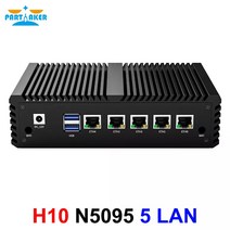 소형 인텔 셀러론 N5095 소프트 라우터 팬리스 미니 PC 5 x 2.5G LAN HD-MI VGA 2 COM pfSense 방화벽 장치 Esxi AES-NI 4G LTE SIM, [01] N5095 I225 5 LAN, [03] UK, [01] No Ram No Storage