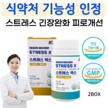 스트레스 긴장 완화제 심신안정 테아닌 홍경천 마그네슘 알파파 식약처인증 건강기능식품, 120정, 2개
