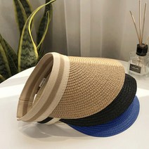 밴딩 라탄 썬캡 썬바이저 여름 바캉스 나뭇잎 모자 보카시