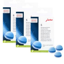 유라 Jura 커피머신 청소 세척 알약 세정제 세척제 태블릿 3단계 클리닝 6개입 3팩 Cleaning Tablets, 1세트