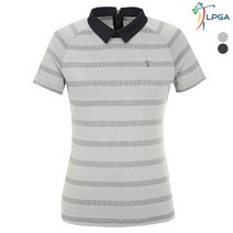 LPGA 여P STRIPE MESH조직 제에리 티셔츠 L192TS521P