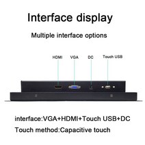카페키오스크 카드단말기 무인 호텔 스탠드 병원 10 12 15 17 인치 산업용 모니터 정전식 터치 스크린, 03 15 inch VGA HDMI